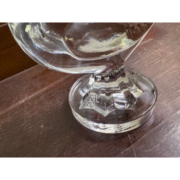 Vintage Clear Pressed Glass Rooster Figurine 8” Tall Round Base Chip on Rim - Picture 6 of 10